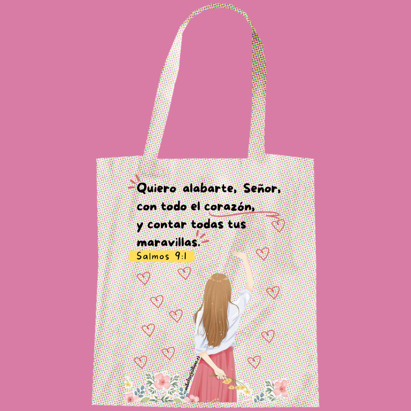 Bolso Salmos 91 para tienda mi bolso cristiano, tote bag, bolso de tela personalizado